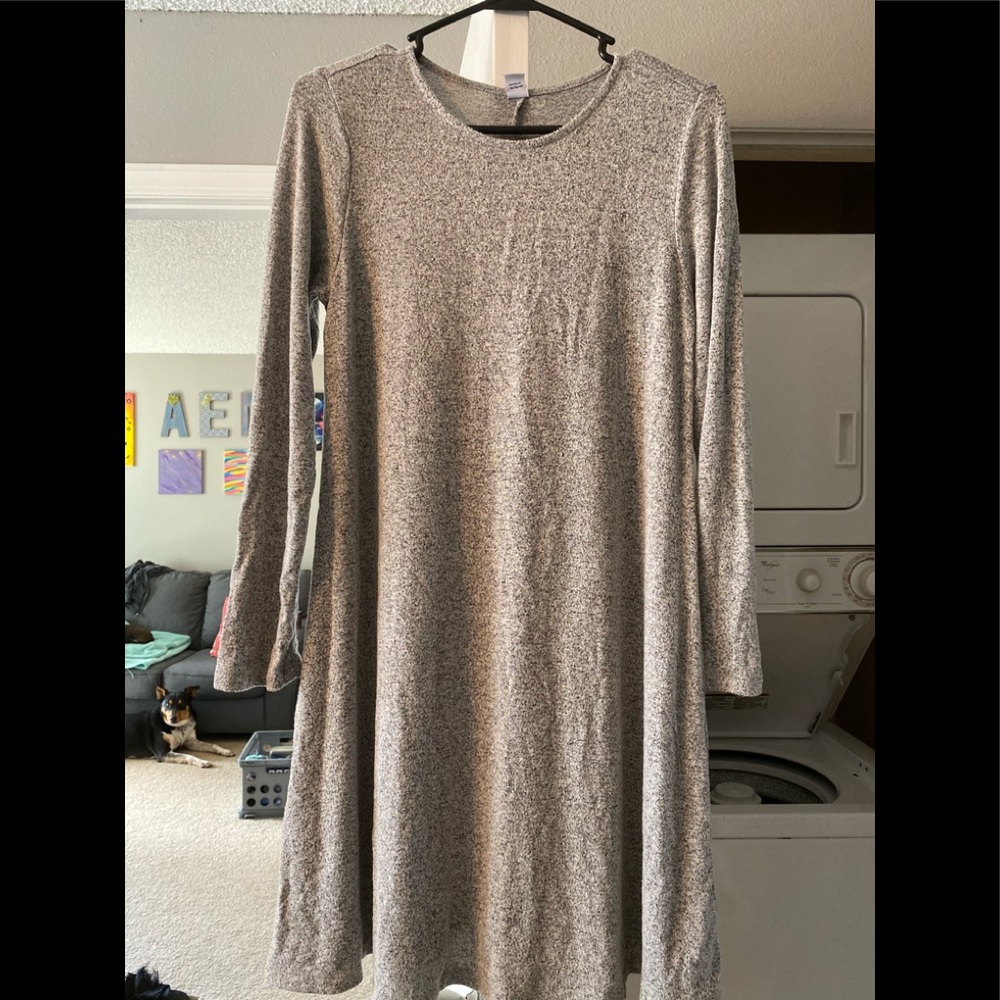 Old navy long sleeve t-dress in heathered gray
